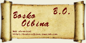 Boško Olbina vizit kartica